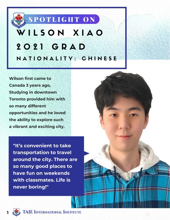 Wilson Xiao – Grad Spotlight